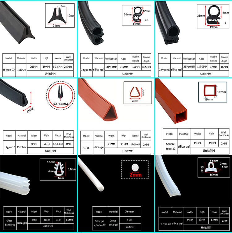 Standard container sealing strip EPDM rubber strip T-shaped large van sealing strip